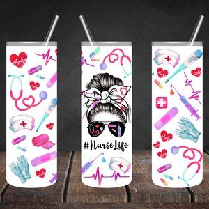 #Nurselife 20oz Skinny Tumbler